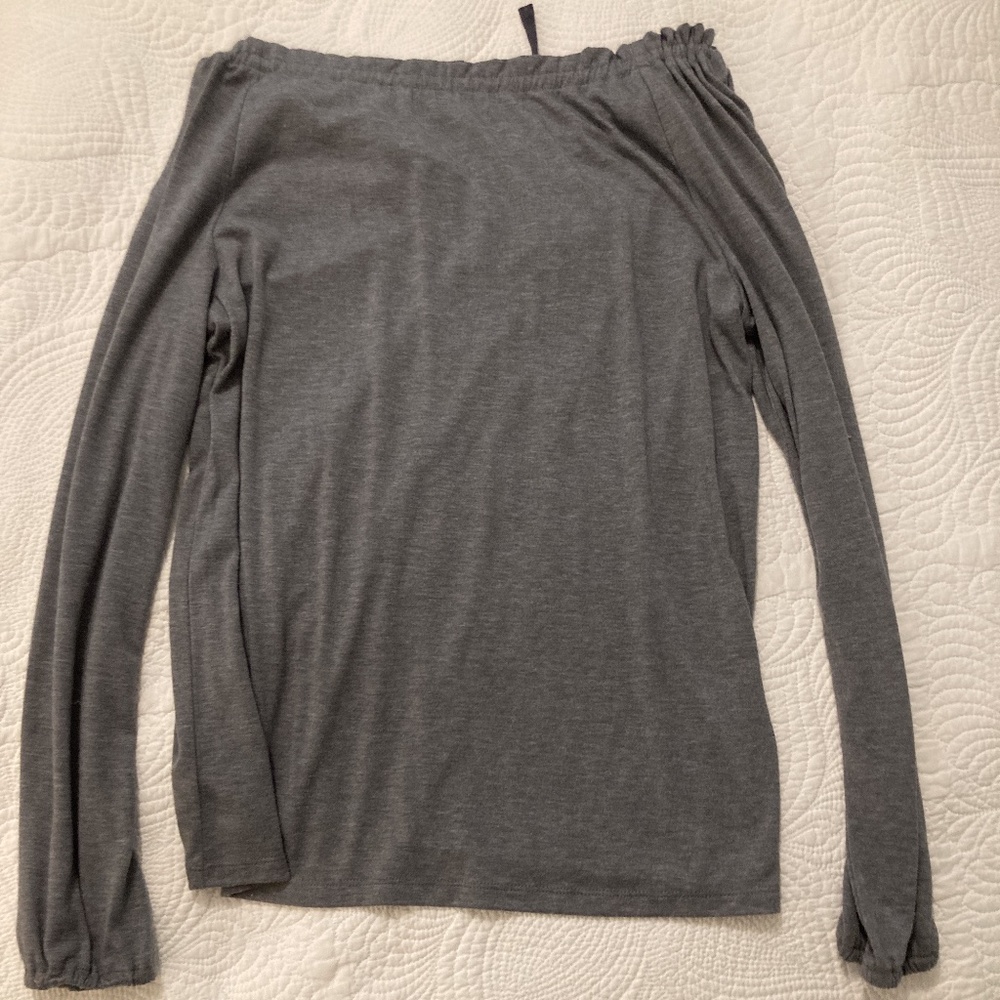 2/$20 Gray Loft off the shoulder tie back top